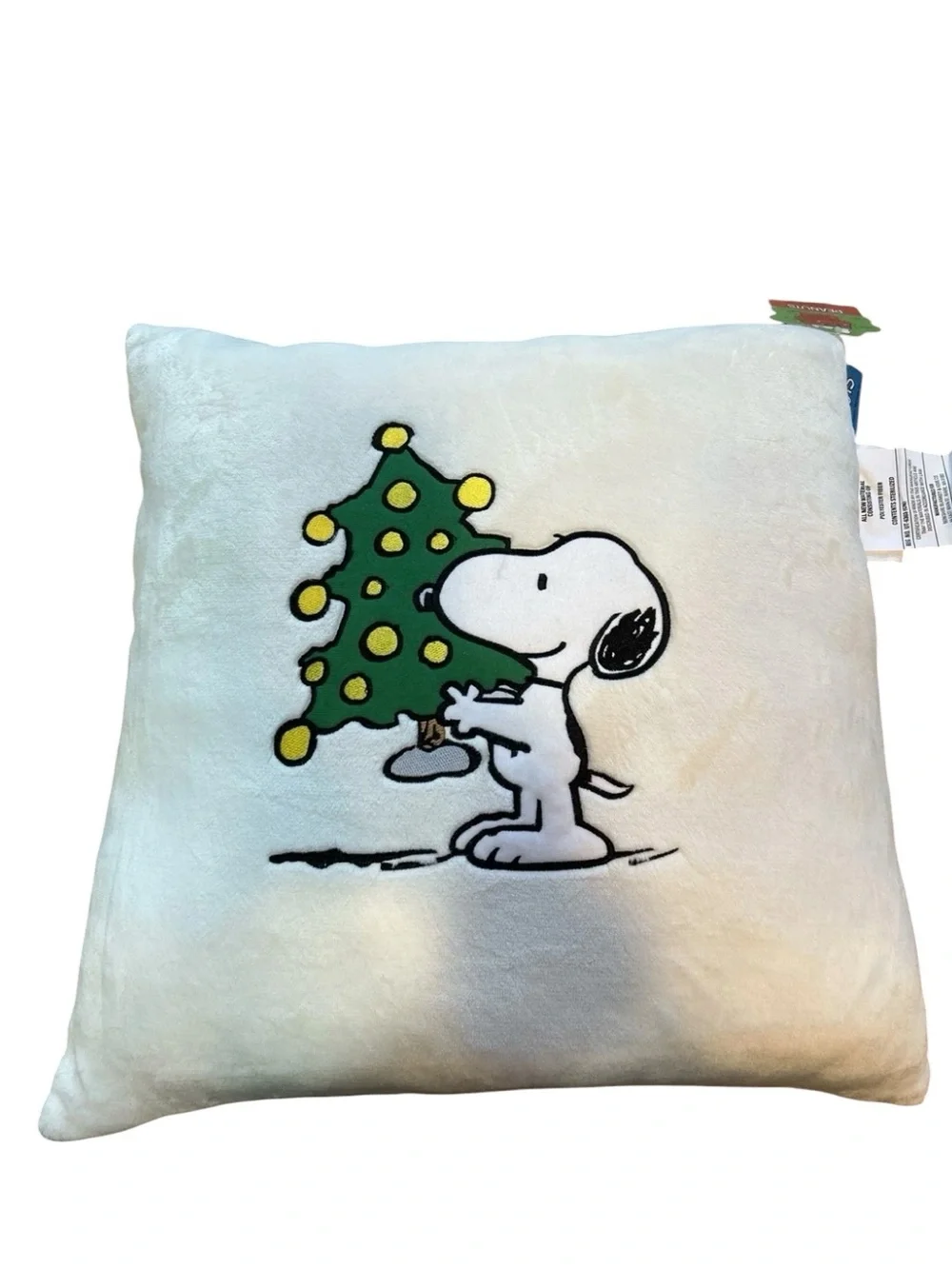 NWT‎ Peanuts Snoopy Christmas Tree Plush Throw Pillow 19x19 Berkshire Home Decor